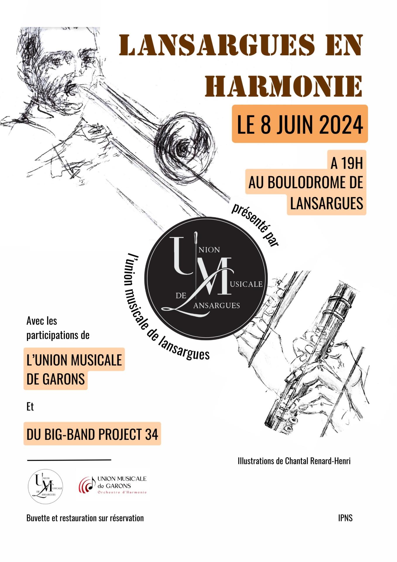 Affiche du concert du 8 juin 2024 boulodrome de lansargues